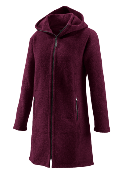 Mufflon Mantel Jana S46 Berry, Damen Walkmantel