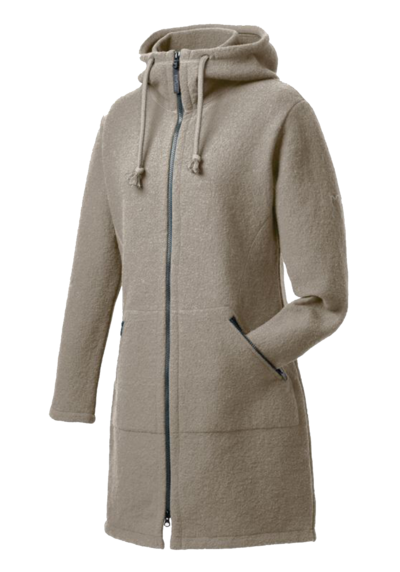 Mufflon Mantel Nika S12 Stone, Damen Walkmantel